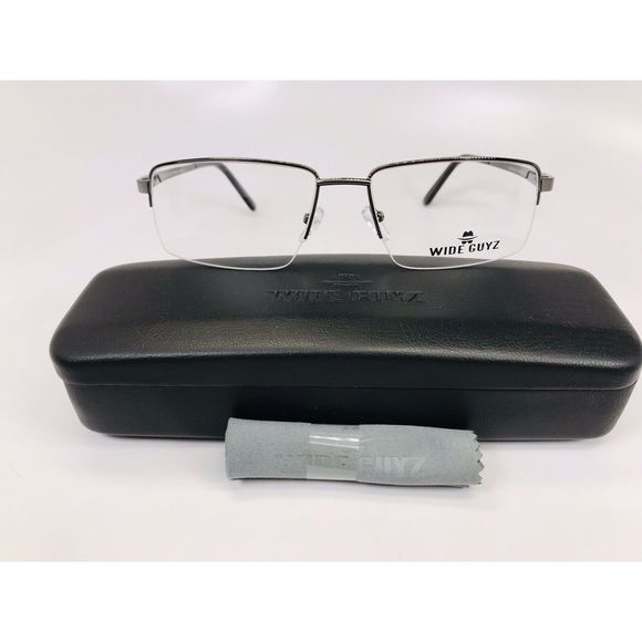 New Wide Guyz Gunmetal CLYDE Eyeglasses 57mm for The Stylish Large Man - Picture 2 of 12